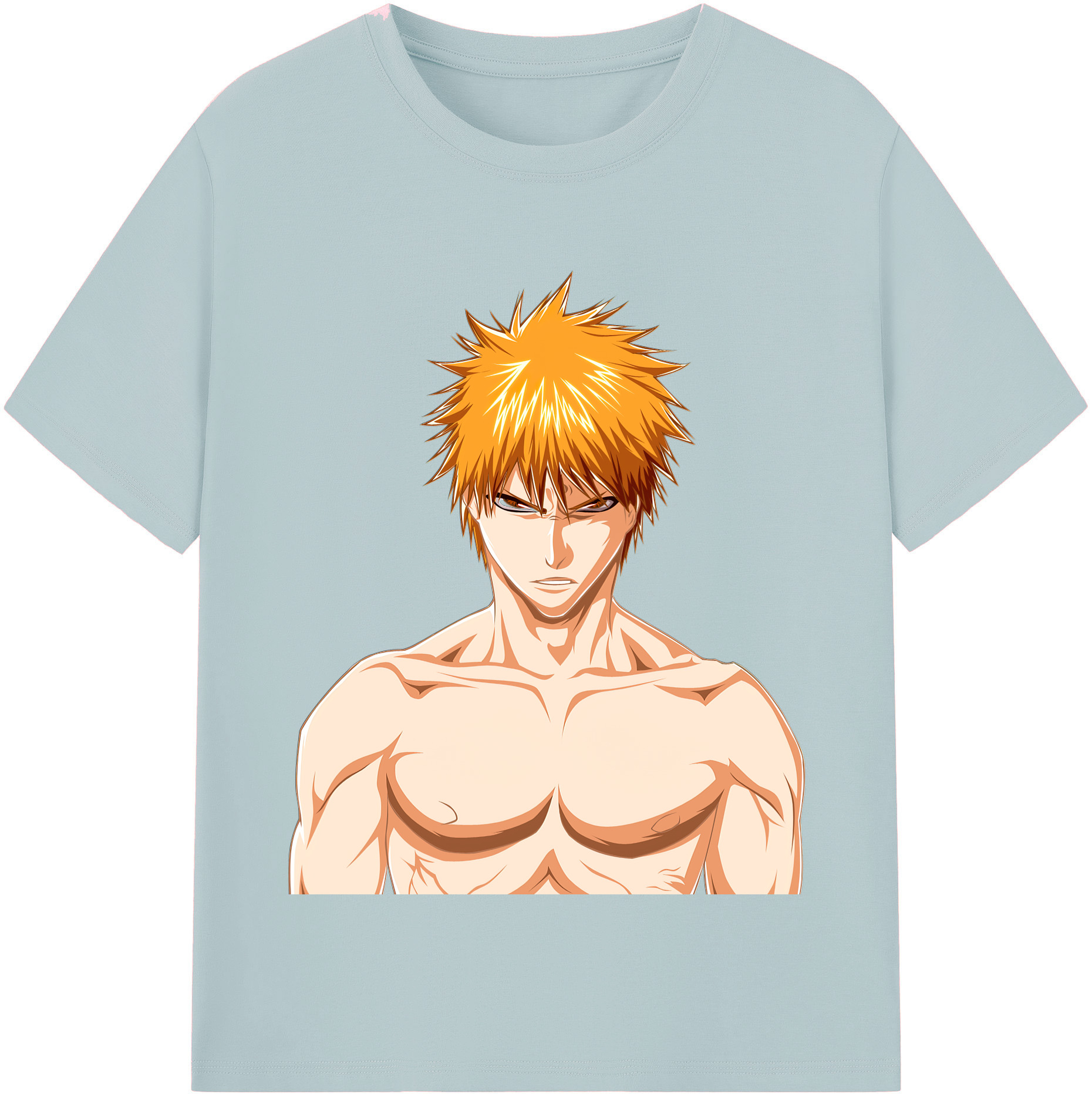 （画像用） ブリーチ 黒崎一護（くろさき いちご）BLEACH Kurosaki Ichigo 綿100％半袖Tシャツ（フロントプリント）
